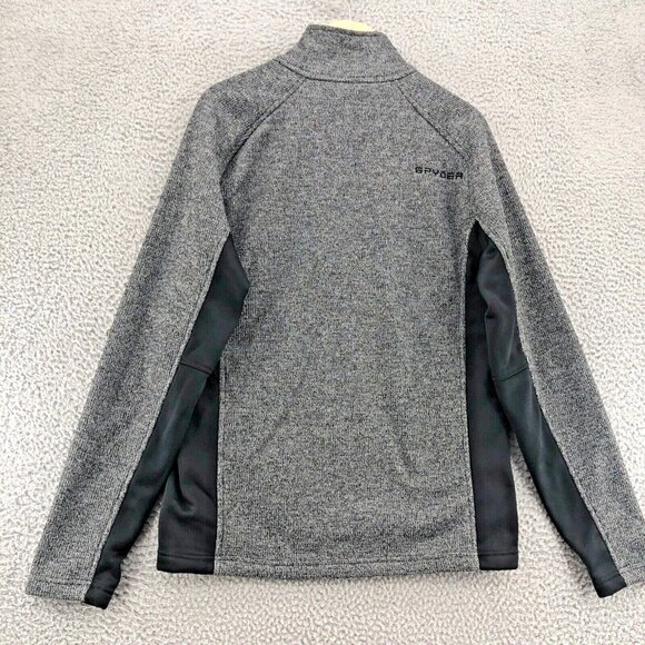 Spyder Sweatshirt Men Medium Gray 1/4 Zip Pullover Mock Neck Fleece Tech Sport - Picture 3 of 10